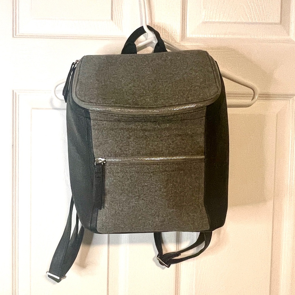 Danielle Nicole Faux Leather Backpack Gray Black